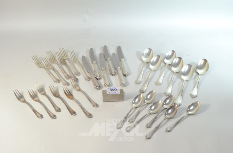 Silberbesteck, 800er, BSF, 30-teilig,