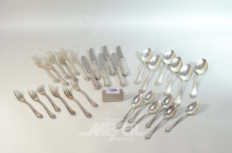 Silberbesteck, 800er, BSF, 30-teilig,