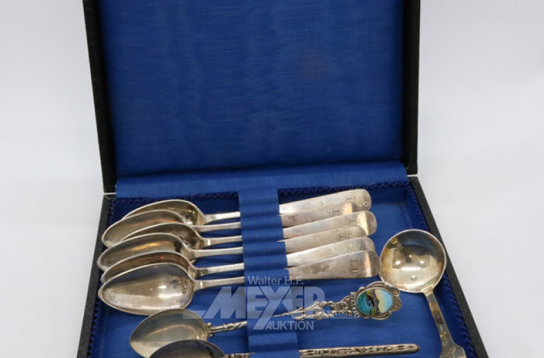Besteckkasten mit 9 Kaffeelöffeln,