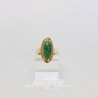 Ring, 585er GG, besetzt mit 1 grünen