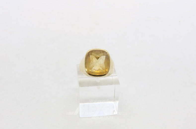 Herrenring, 585er GG, mit 1 Citrin,