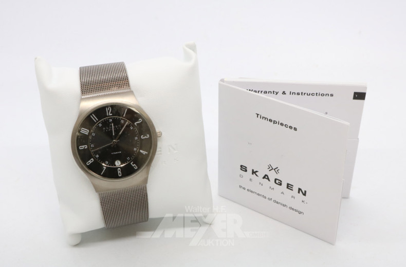 2 versch. Armbanduhren, SKAGEN, Stahlband,