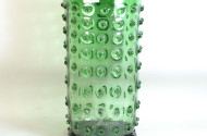Glas-Bodenvase, grüngrundig,