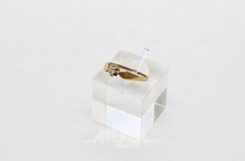 Damenring, 585er GG, ca. 2,4 g.,