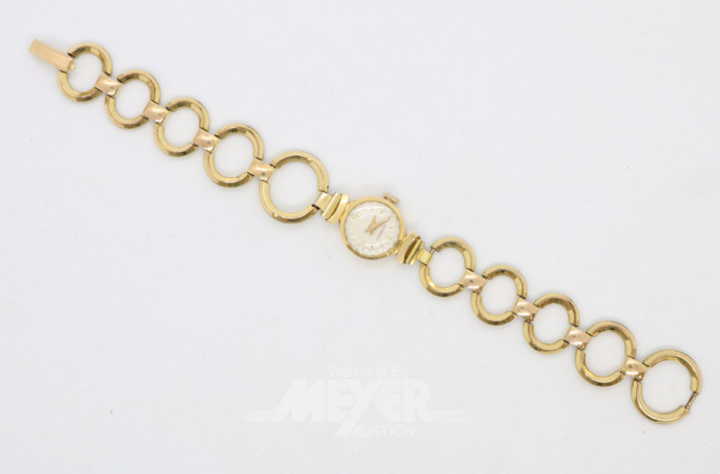 kl. Damenarmbanduhr, 750er GG