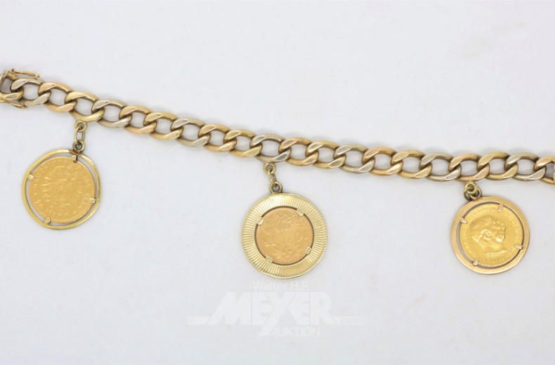 Gliederarmband, 585er GG, mit