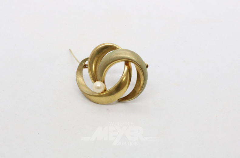 Brosche, 333er GG, ca. 6,5 g.,