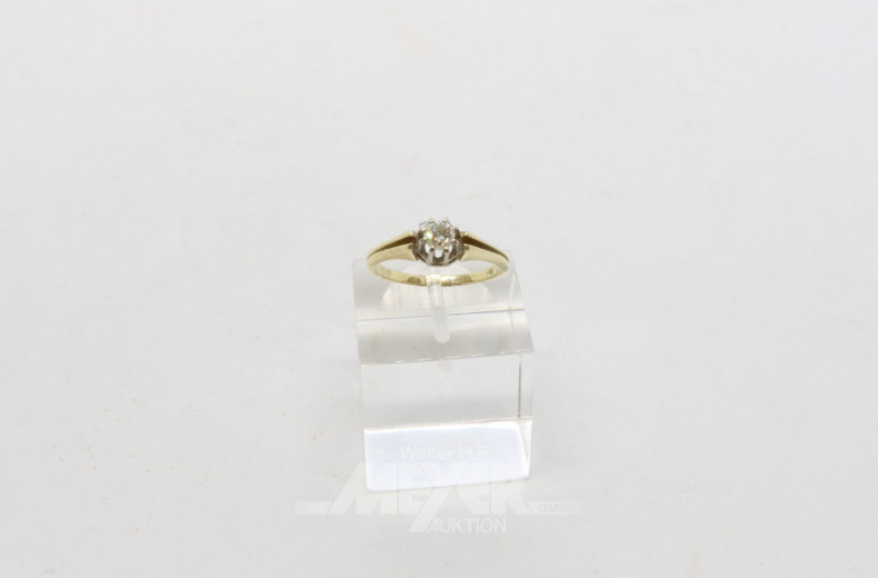 Ring, 585er GG, ca. 3,3 g., mit 1 kl.