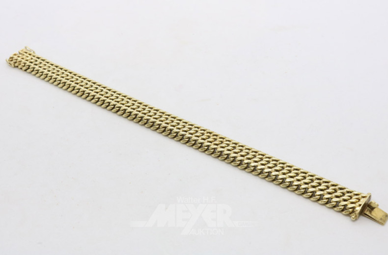 Panzerarmband, 3-reihig, 585er GG,
