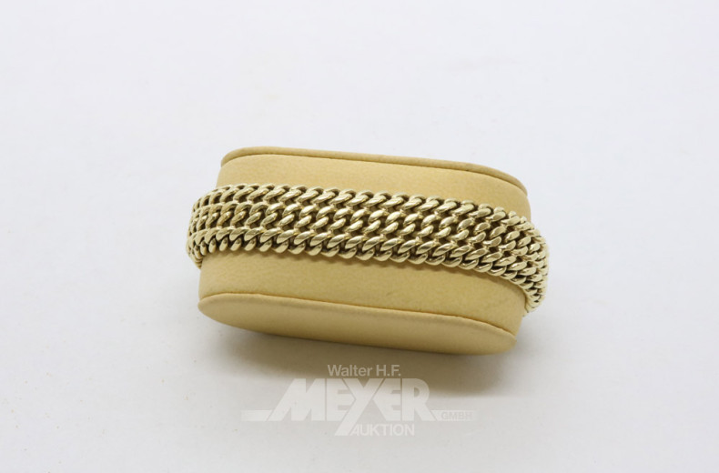 Panzerarmband, 3-reihig, 585er GG,