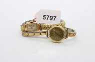 2 kl. Damenarmbanduhren, 585er GG,