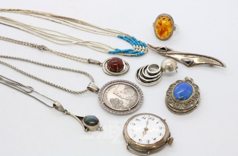 kl. Posten Silberschmuck: Anhänger,