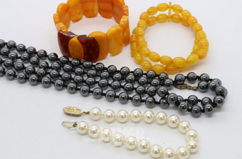 Posten versch. Ketten, u.a. Bernstein,