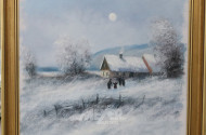 Gemälde, ''Winterlandschaft m. Staffagen''