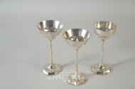 3 Stielgläser, Silber, zus. ca. 120 g.