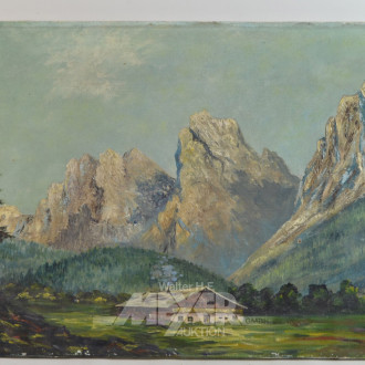 Gemälde ''Almhütte'', r.u.bez. Meyer 41,