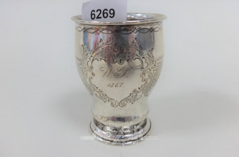 kl. antike Becher-Pokalvase mit Standfuß