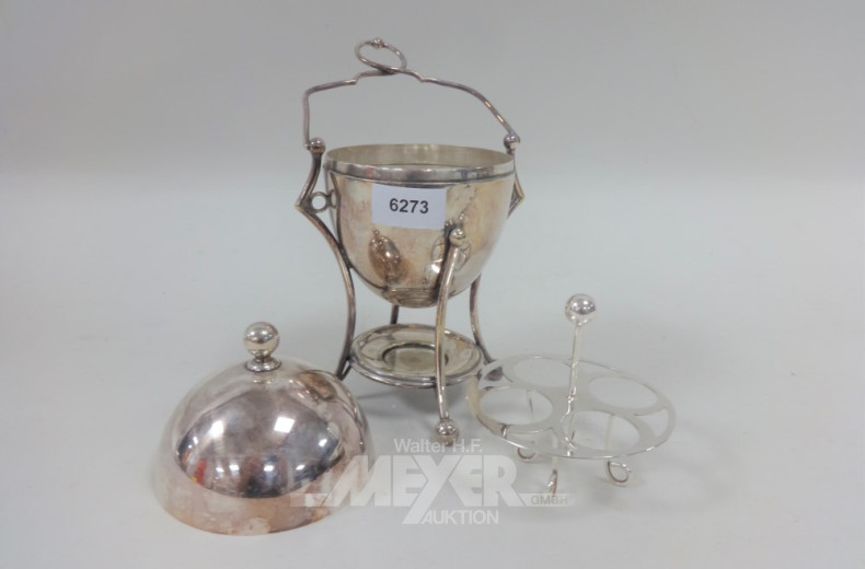 Tisch-Eierkocher, versilbert auf