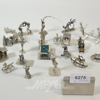 Sammlung von ca. 17 kl. Silber-Figuren: