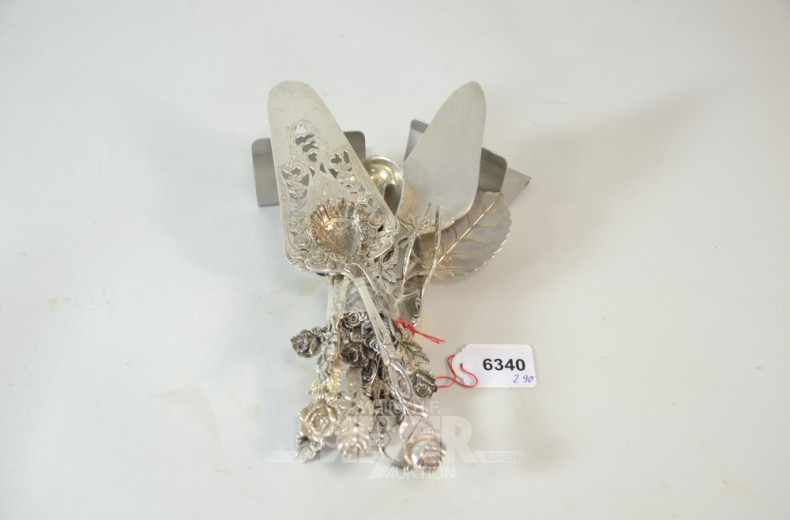 Posten Besteckteile und Löffel, Silber