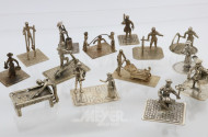 gr. Sammlung Miniatur-Figuren, Silber
