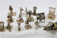 gr. Sammlung Miniatur-Figuren, Silber