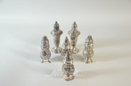 6 versch. Gewürzstreuer, Silber,