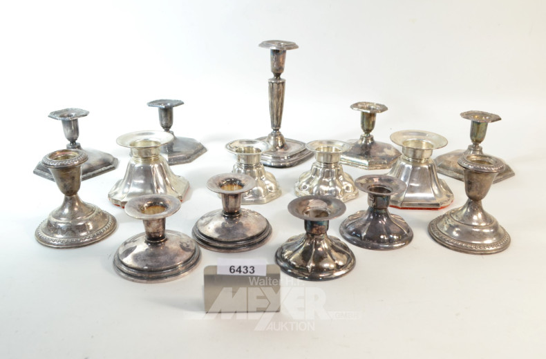 15 versch. Kerzenleuchter, teils Paare