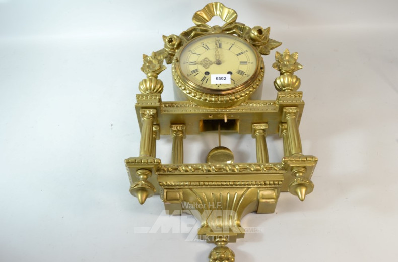 Wanduhr, goldfarben, Reproduktion,