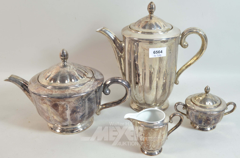 Kaffee-/Teeservice, 4-teilig, Porzellan