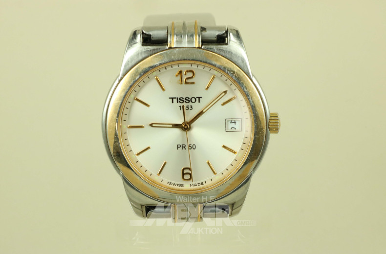 Herrenarmbanduhr, TISSOT PR50, Stahl,