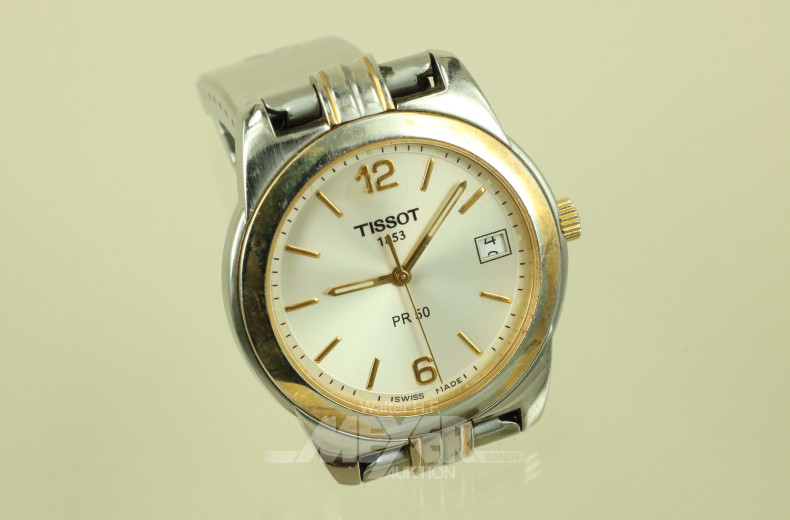 Herrenarmbanduhr, TISSOT PR50, Stahl,