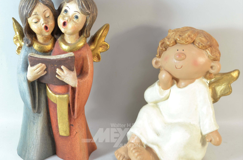 2 gr. Figuren ''Singende Kinder, Engel''
