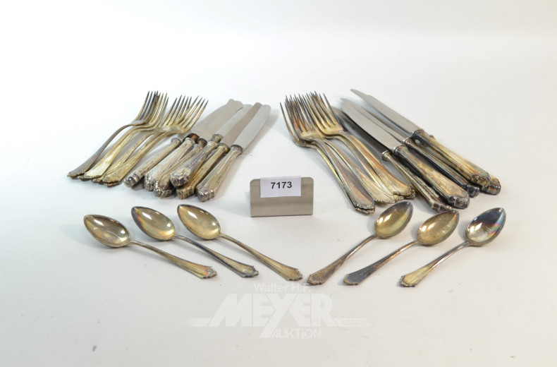 Besteck, 800er Silber, best. aus: