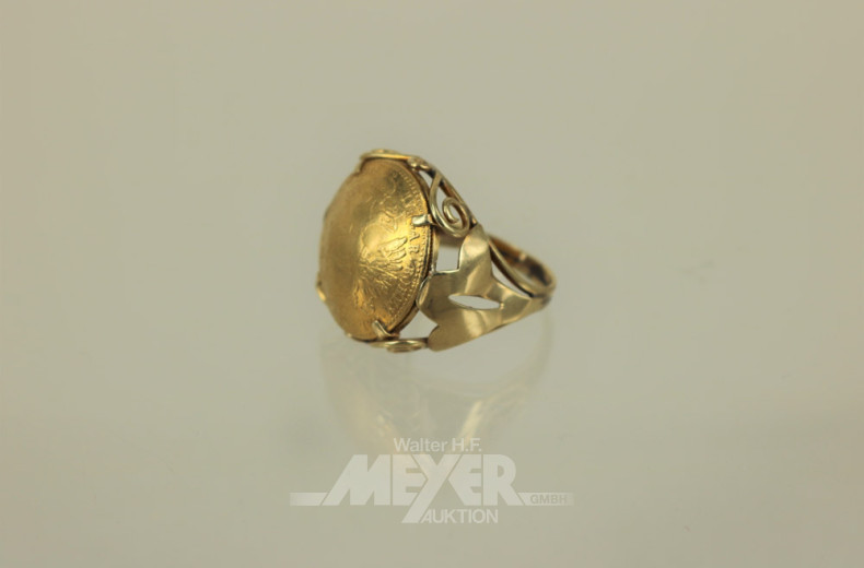 Damenring, 585er G, ca. 7,5 g.
