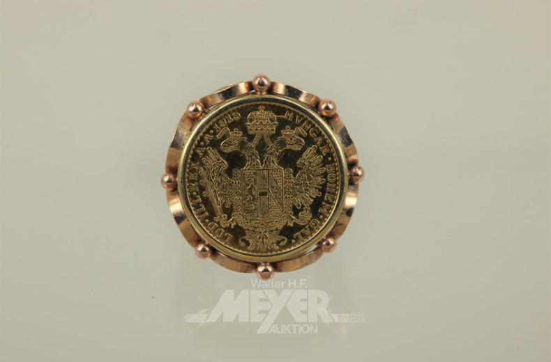 Münzring, 585er GG, ca. 7, g.