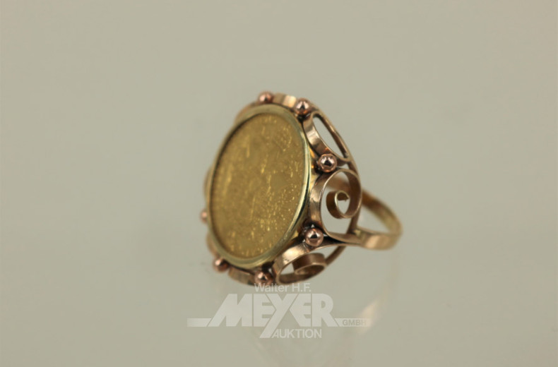 Münzring, 585er GG, ca. 7, g.