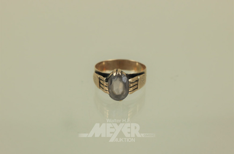 Damenring, 585er GG, mit Farbstein