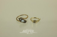 2 Ringe, 585er GG, mit Leerfassungen