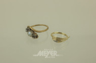 2 Ringe, 585er GG, mit Leerfassungen