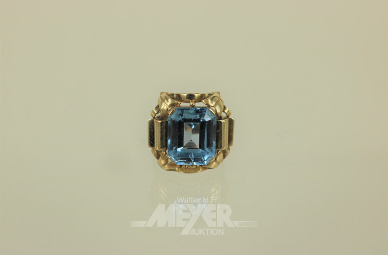 Damenring. 333er GG, mit blauem