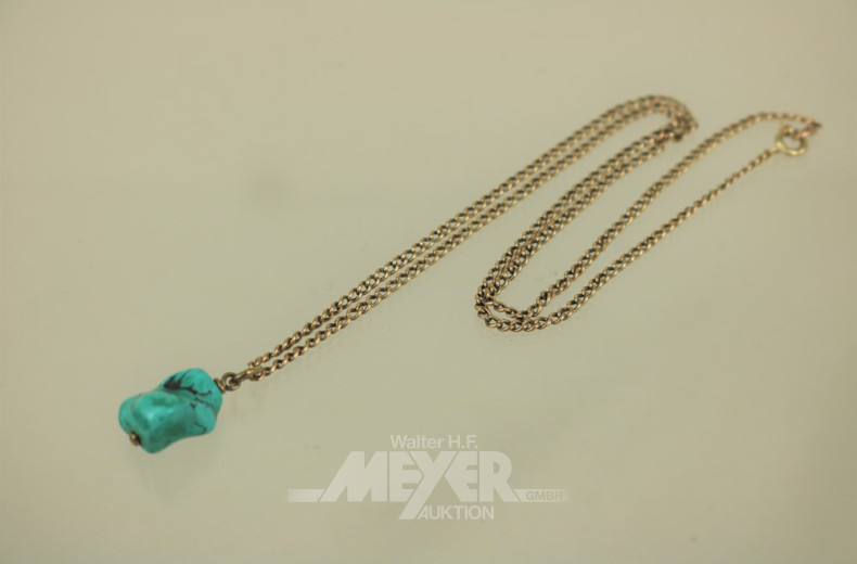 Kettchen, 333er GG, mit Türkisanhänger