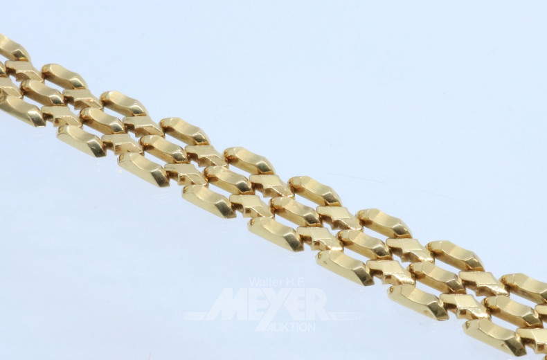 Gliederarmband, 585er GG, ca. 28,5 g.