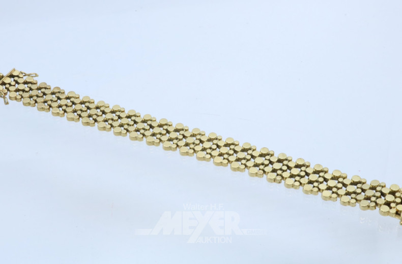 Gliederarmband, 585er GG, ca. 39,5 g.,