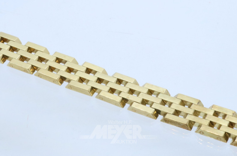 Gliederarmband, 585er GG, ca. 35 g.