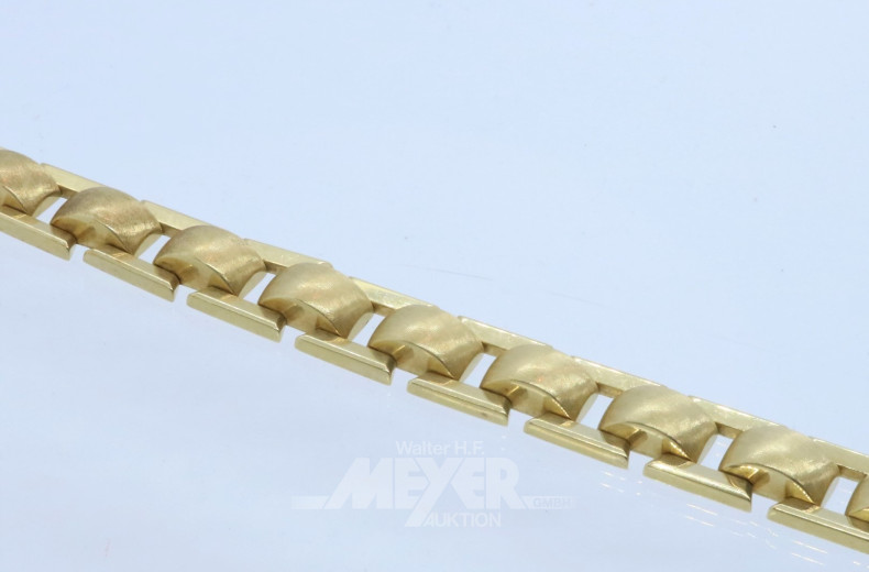Gliederarmband, 585er GG, teilmattiert,