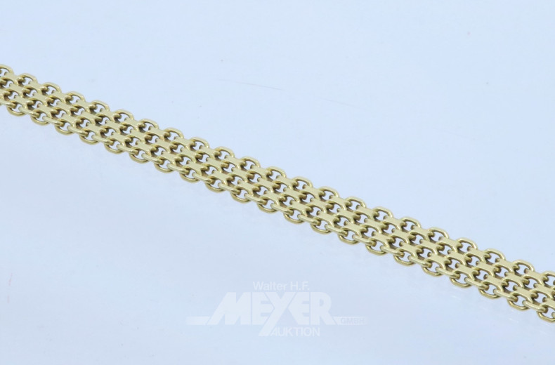 Ketten-Armband, 585er GG, ca. 27 g.