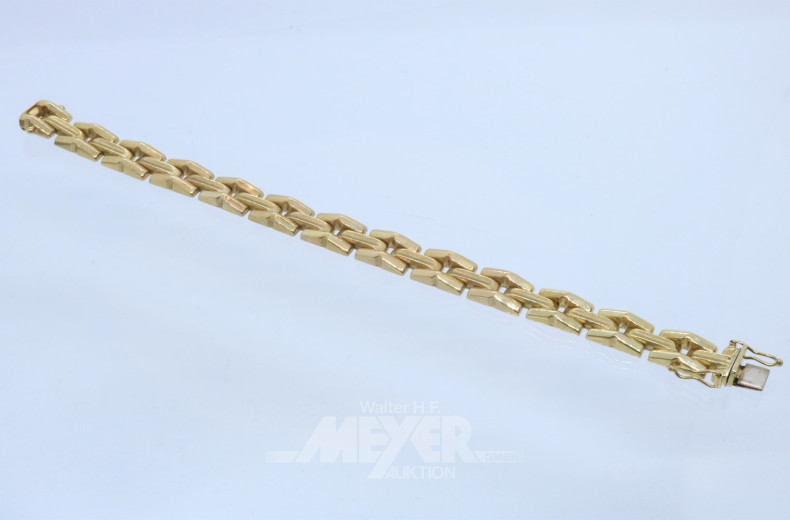 Gliederarmband, 585er GG, ca. 22,5 g.,
