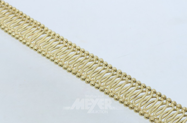Armband, 585er GG, ca. 25 g.