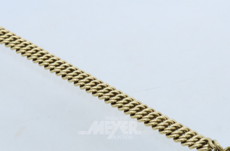 Ketten-Armband, 585er GG, ca. 24 g.,